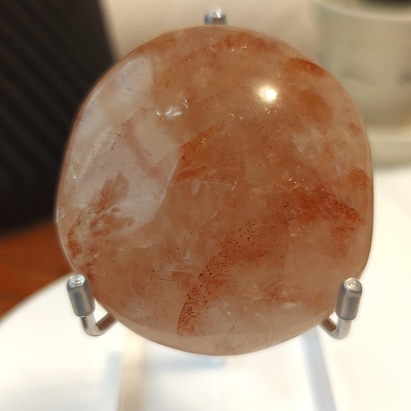 Sparkly Hematoid Fire Quartz Palm Stone - Picture 1 of 9